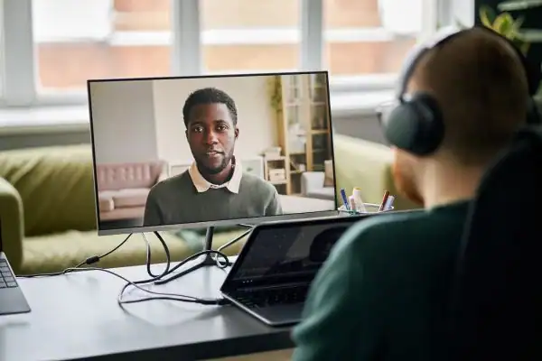 Man attending online mediation East Riding of Yorkshire MIAMS session